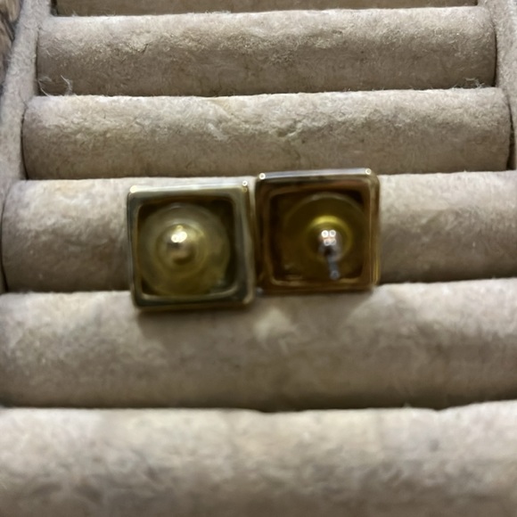 Woven Gold and Silver Earrings - Picture 3 of 4